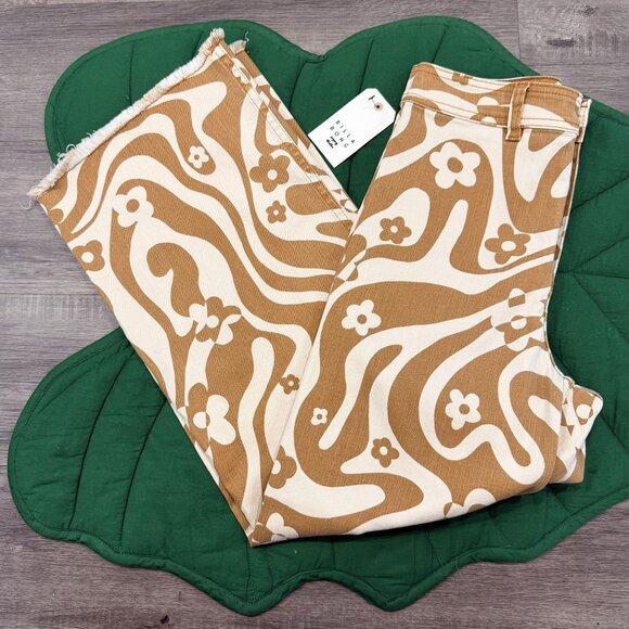 Billabong Womens 27 Free Fall High Waist Wide Leg Pant Beachy Retro Groovy - Picture 1 of 10